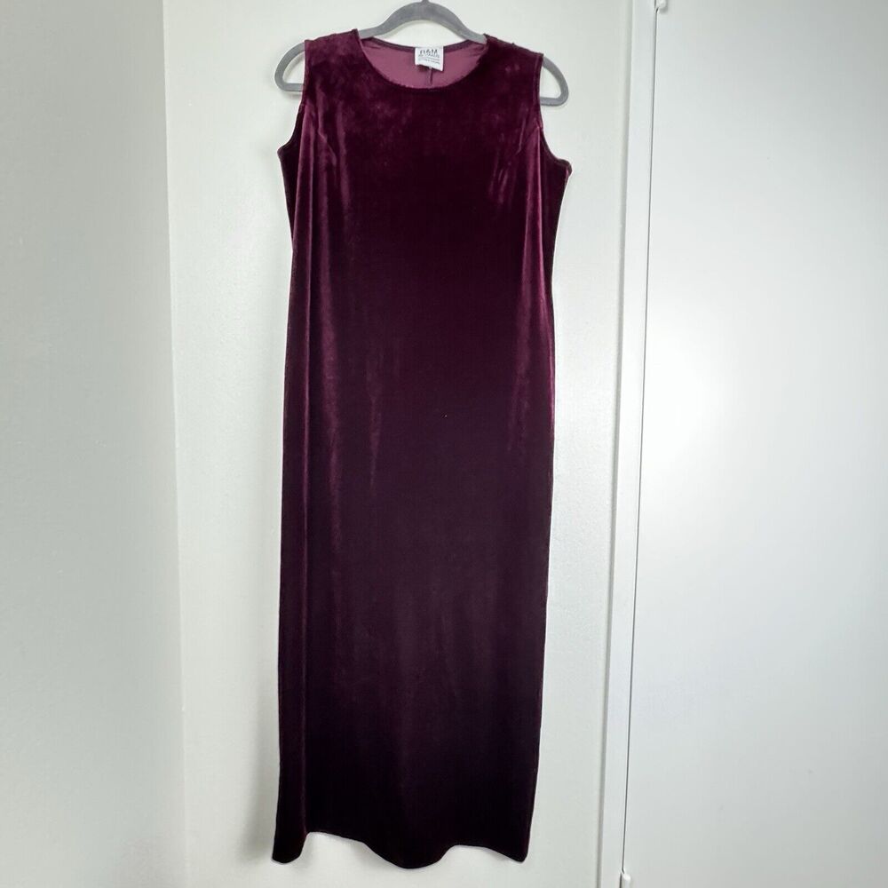 R&M RICHARDS SLEEVELESS Pink VELVET LONG SHEATH DRESS Size 10